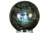 Flashy, Polished Labradorite Sphere - Great Color Play #232431-1